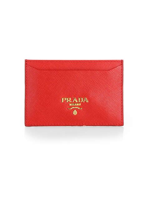 dark red prada wallet|prada credit card holder.